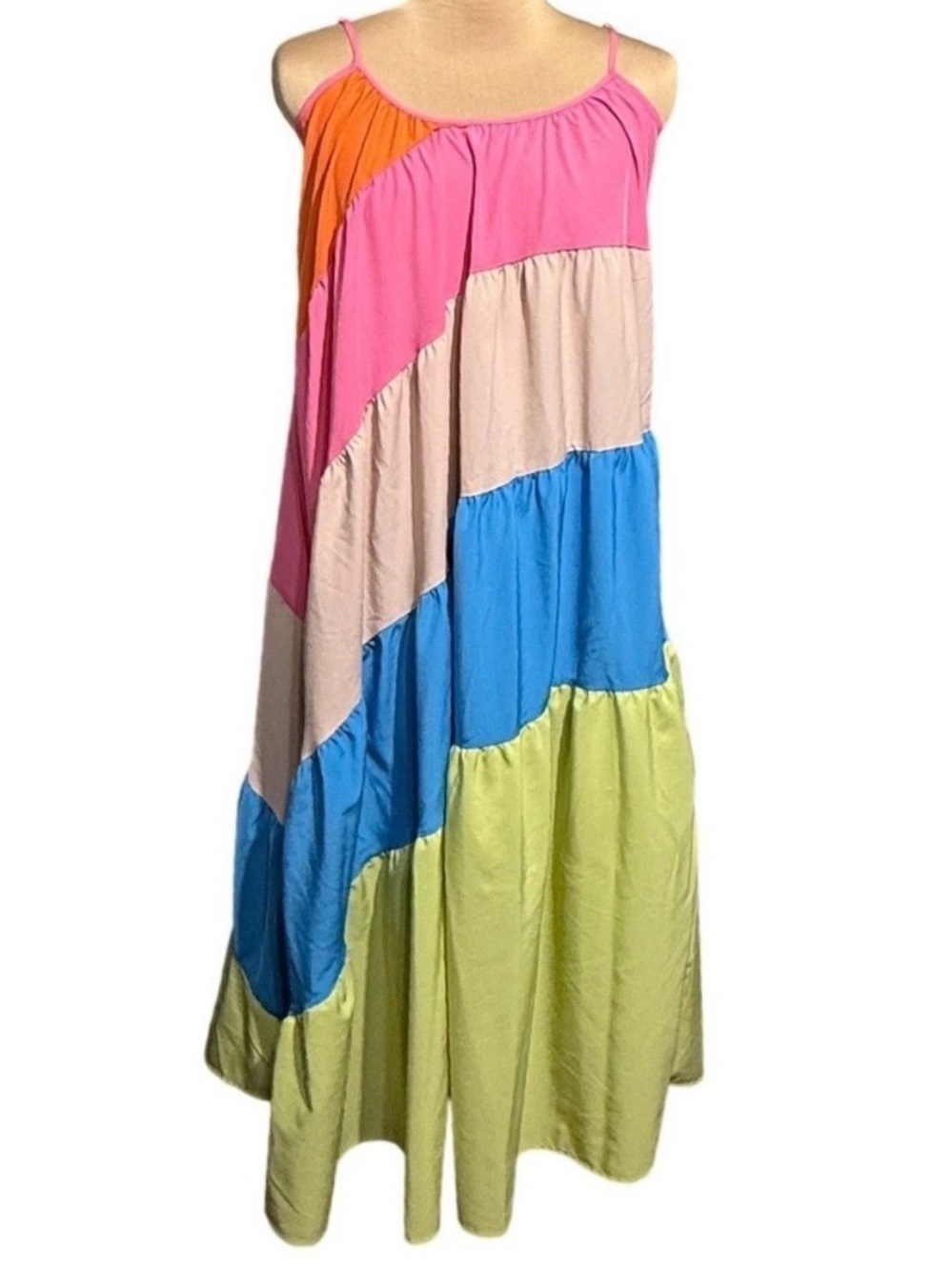 Coco & Shay Color Block Maxi Dress‎ Sleeveless Summer Dress Resortwear Medium